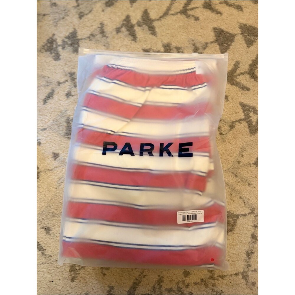 NIB Parke Lighthouse Stripe Cotton Boxer Pants M - Picture 2 of 3